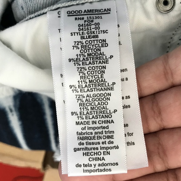 NWT GOOD AMERICAN Shibori Mini Denim Jean Skirt 20 - Picture 11 of 11